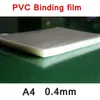 50PCLOlot PVC Film wiążący A4 210x297mm Dostawcy maszyny do wiązania grzebienia 04 mm przezroczyste pokrywy 240102