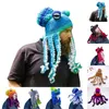 Berets Adult Halloween Party Tricky Funny Head Cover Crochet Yarn Hat Winter Hats For Men Big Man Trooper