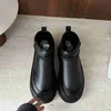 Ultra Designer Clássico Mini Botas Uggies Mulheres Botas de Esqui de Neve Plataforma Sola Grossa Botas de Tornozelo Curto Pele Tasman Tazz Preto Branco Sapatos de Inverno Australianos