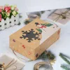 Gift Wrap 4/8/12pcs Christmas Cookie Box European Large Capacity Kraft Paper Home Portable Candy Snack Storage Biscuit