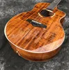 LeChant Cutaway 41" Akustikgitarre aus massivem Koa-Holz mit Softcase