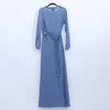 Abbigliamento etnico Ramadan Eid Abito musulmano all'ingrosso Dubai Moda Tessuto denim Abaya Maxi Abiti islamici a figura intera femminile Wy210