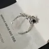 Cluster Rings PANJBJ 925 Sterling Silve Zircon Rose Ring For Women Girl Gift Hip Hop Irregular Design Adjustable Jewelry Drop