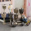 Gothic Resin Stainless Steel Dragon Skull Goblet Unicorn Claw Wine Glass Cocktail Glasses Whiskey Cup Bar Mug Game Of Throne 240102