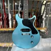 Studio Electric Guitar Junior Style Metallic Bule Kolor P90 Pickup Mahogany Body Rosewood Twalenboard 6strings Guitarra