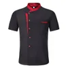 Ensemble de veste de Chef à manches courtes, uniforme de travail de cuisine, chemises de cuisine de Restaurant, tablier 240102