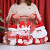 Förvaringspåsar jullekorationer tecknad jultomten snögubbe älg presentpåse god dekor barn godis xmas handväska