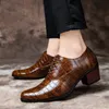 обувь коричневые лоферы мужское формальное мужское кожаное платье на каблуках модные мужские туфли zapatos hombre 240102 775 s