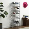 Camp Furniture Noinstays 10-Tier Shoe Rack Powder Coated Black and Silver Finish 30 Par