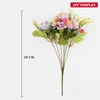 Dekoratif Çiçekler 30cm Gelin Buket Düğün Dekoru için Şakayıklar Yapay Yağlı Boyama Sahte Çiçek Ev Aksesuarları Zanaat
