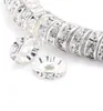 Tsunshine Components 100 stuks rondelle spacer kristal bedels kralen verzilverd tsjechische strass losse kraal voor sieraden maken doe-het-zelf 1975405