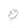 Quality Top Rings for Women Jewelry Double t Shell Between the Diamond Ring Couple Foreign Trade Models Smile Set 0SX6