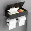 Large Toilet Paper Holder WallMounted Roll With Storage Box Organizer Phone Stand Bathroom Accessories 240102