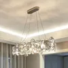 Lustres Ring Light Lustre en cristal de luxe atmosphère créative haut de gamme moderne Villa salon chambre décoration intérieure lampes d'éclairage