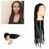 Perruques 3X BOX Lace perruque tresse synthétique perruques kanekalon cheveux crochet tresses couleur batural 22 pouces 250 grammes tressés pour les femmes noires marley t