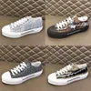 Designers Vintage Print Check Striped Sneakers Flats Shoes Low-top Gabardine Men Women Lettering Plaid Canvas Shoes size 36-45