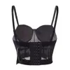 Dames Shapers Sexy Zwart Transparant Bh Mesh Push Up Bralet Tube Top Corset Bustier Club Party Crop Lingerie Plus Size