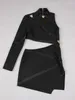 Robes décontractées Mode Noir Creux Sexy À Manches Longues Une Épaule Élégante Mini Robe De Bandage Robes De Fiesta Elegantes Para Mujer 2024