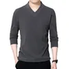 Men's Sweaters Top Dating Holiday Full Sleeve Gym Long Loose Male Men Pullovers Slim Soft Solid T Shirt V Neck