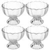 Ensembles de vaisselle 4 pièces bol à bagatelle plats à dessert en verre verres à thé glacé verrerie vintage tasses à coupe glacée réutilisables servant des bols à salade