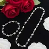 Simplicity Splicing rhinestone bracelet simple and elegant golden cool style necklace collarbone chain earrings For Women Jewelry Party Premium Gifts Supply