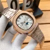 Męskie kobiety 5740 Watch Designer Wysokiej jakości mechaniczny zegarek Automatyczny męski kalendarz kalendarz księżycowych Funkcja faza ze stali nierdzewnej opaska zegarkowa