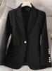 女性のスーツソリッドブレザー女性服韓国ファッションエレガントコート2024年春シルムオフィスレディースシングルボタンジャケットカジュアルシックコート