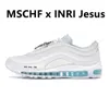 Trainer 97 MSCHF X INRI JESUS ​​RUNGER SHOES CLASSIC 97S MENS TRIPLE FUTURA Silver Bullet Maxs White Black Lce USA Crucifix Vapores Airs Tennis Sneakers S98