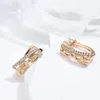 Boucles d'oreilles Kinel innovantes 585 couleur or Rose femme goutte luxe géométrie découpe Zircon naturel mode Vintage bijoux