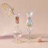 虹色のキャンドルホルダーレインボーノルディック花瓶の花の家の装飾テーブル装飾ルームガラススティックホルダー240103