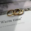 Engraved Name Fashion Golden Plain Aperture Ring Women's Personalized Simple Big Size15 Gold Plated Index Finger Ring for Couple 240103