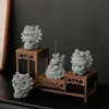 Китайский стиль, милые маленькие львы, пара настольных креативных талисманов, чайный столик, чайное украшение для домашних животных, подарок 240103