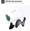 Gua Sha Facial Tools with Gift Box Natural Obsidian Guasha Massage Scraping Stone SPA Body Face Healing Health Care Reduce Puffiness Beauty Skin Care