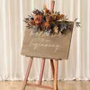 Fleurs décoratives en soie pour arc de mariage, 65x30cm, guirlande de panneau de réception pour fête, signe de bienvenue artificiel