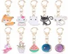 DIY Anime Ainimal Cele Cat Kechain for Women Kawaii Kitty Bietkain Mermaid Moon Metal Key Cain Biżuter