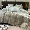 Bedding Sets European Classical Style 120 Gsm Long-staple Cotton Yarn-dyed Relief 4 Pcs Jacquard Beddings Pure All