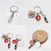 Party Favor Sublimation Lip Heart -Shaped Key Pendant Jewelry European And American Transfer Blank Red Keychain Drop Delivery Home G Dh4Ni
