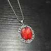 Pendant Necklaces Gothic Blood Red Heart Relief Necklace Fashionable Pagan Witchcraft Jewelry Halloween Accessories Party Gift