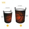 Opvouwbare Wasmand Basketbal Stippen Ronde Opbergbak Grote Wasmand Opvouwbare Kleding Speelgoed Emmer Organizer 240103