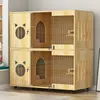 Cages porte-chats modernes en bois massif, nid de petits animaux, Cage Simple, maison intérieure, armoire multicouche légère, Villa de luxe