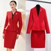 Tweedelige jurk Formele blazers Femininos voor dames Professionele kantoorwerkkleding Herfst Winter OL-stijlen Carrière-interviewoutfits Rok