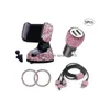 Altri accessori interni Nuovi 5 pezzi Accessori donna Set Bling Diamond Porta telefono per auto Caricatore 3 in 1 Ricarica 1 paio Avvio con una chiave S Dh1Pg