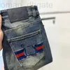 Jeans da uomo firmati 2023 jeans da uomo Autunno / Inverno Nuovo lusso semplice marchio di moda europeo elastico slim fit piedi piccoli pantaloni in denim di puro cotone top 65ZD 4WB9