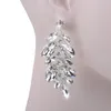 Charms Luxueux Dubai Style Bijoux De Mariage Ensembles Strass Cristal Déclaration De Mariée Sier Couleur Collier De Bal Boucle D'oreille Cadeau De Noël