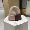 Gorro de invierno de lujo para hombre y mujer, sombrero con letras de Cachemira, diseño de moda francesa, gorros de punto, gorro de lana, gorros de calavera