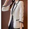 Ternos femininos 2024 primavera outono vintage blazer jaqueta moda coreana super bonita pequena fragrância superior outerwear feminino