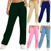 Damenhosen, Damen-Jogginghose mit Fleece-Futter, hohe Taille, gerades Bein, lässig, schmal, lange Hose, solide Jogginghose, Damenbekleidung