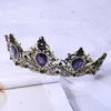 Fermagli per capelli Viola Cristallo Tiara da sposa Corona nuziale per la sposa Fascia per capelli Cerchio Strass Pietra Accessori di ciondoli di lusso