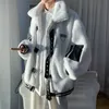 Gmiixder Imitation Sherpa veste hommes hiver velours épaissi rembourré manteau à la mode résistant au froid mâle revers Parkas esthétique 240102