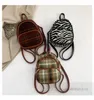 Zaini in lana scozzese per bambini stile lady per ragazze Zaino multifunzionale per studenti borsa a tracolla doppia casual per bambini Z6445